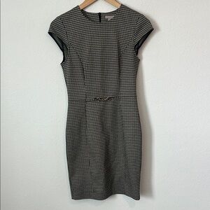 H&M Black & Tan Plaid Sheath Dress